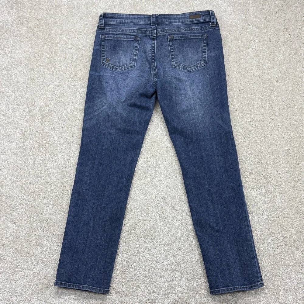 KUT From The Kloth Straight Leg Jeans Womens 10S Blue‎ Mid Rise Stretch Denim